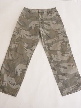 Wrangler Camouflage Military Cargo Pants Straight Leg Utility Trousers 34x32